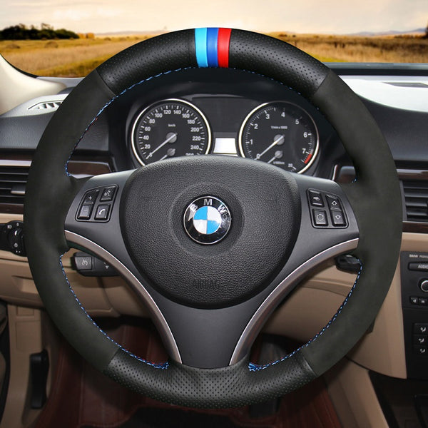 Mewant® Alcantara Car Steering Wheel Cover for BMW 1 Series E87 E81 E82 E88 3 Series E90 E91 E92 E93 X1 E84