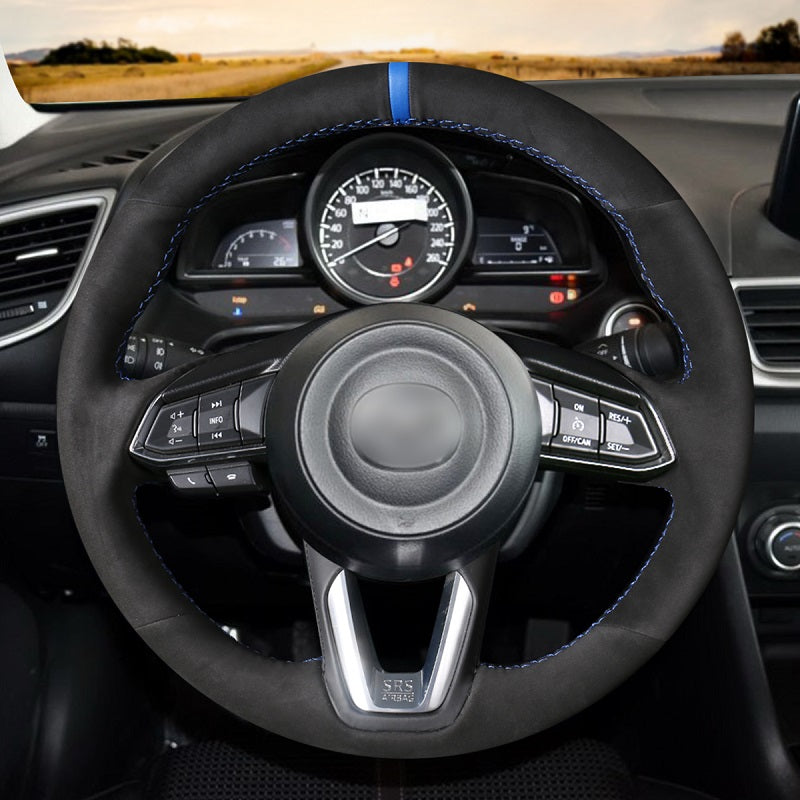 Mewant® Alcantara Car Steering Wheel Cover for Mazda 3 Axela Mazda 6 Atenza CX-5 CX5 CX-9