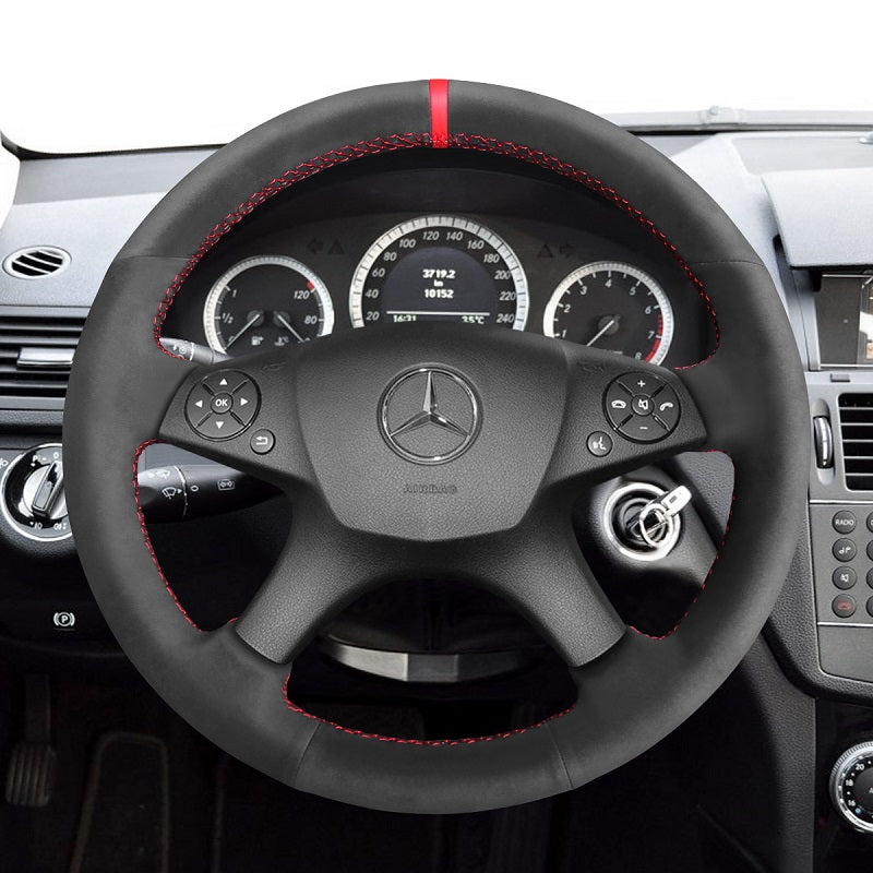 Mewant® Alcantara Auto-Lenkradbezug für Mercedes-Benz W204 C-Klasse C280 C230 C180 C260 C200 C300