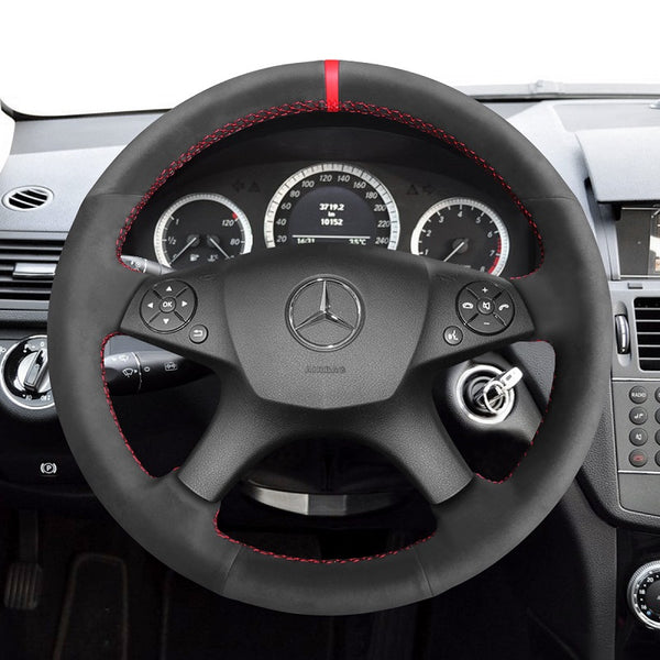 Mewant® Alcantara Auto-Lenkradbezug für Mercedes-Benz W204 C-Klasse C280 C230 C180 C260 C200 C300