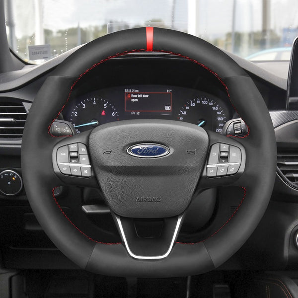 Mewant® Alcantara Car Steering Wheel Cover for Ford Focus ST ST-Line Kuga ST-Line Puma ST-Line Fiesta ST-Line ST
