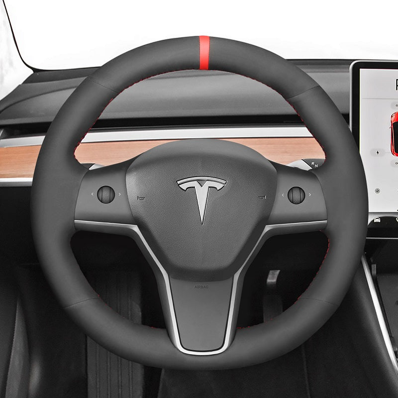 Mewant® Alcantara-Lenkradbezug für Tesla Model 3 2017-2023 / Model Y 2020-2023