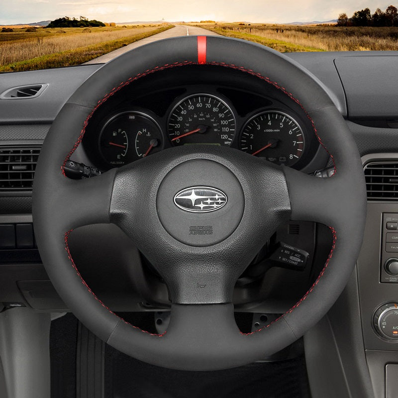 Mewant® Alcantara Car Steering Wheel Cover for Subaru Forester Impreza WRX (WRX STI) Legacy Outback
