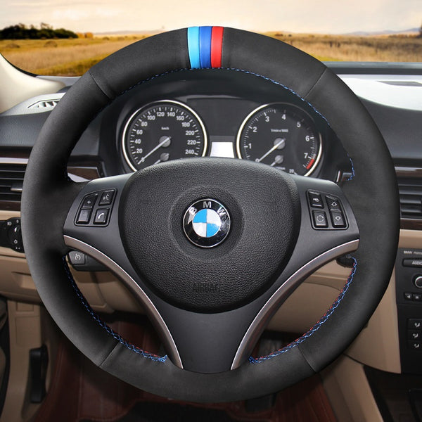 Mewant® Alcantara Car Steering Wheel Cover for BMW 1 Series E87 E81 E82 E88 3 Series E90 E91 E92 E93 X1 E84