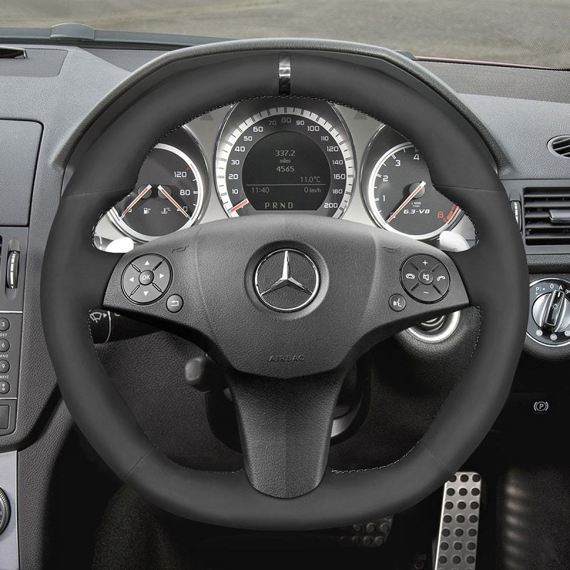 Mewant® Alcantara Car Steering Wheel Cover for AMG C63 W204 CLS-Class C219 CLS 63 AMG C219 E 63 AMG W212 AMG SL 63 R230 SLS AMG C197 R197