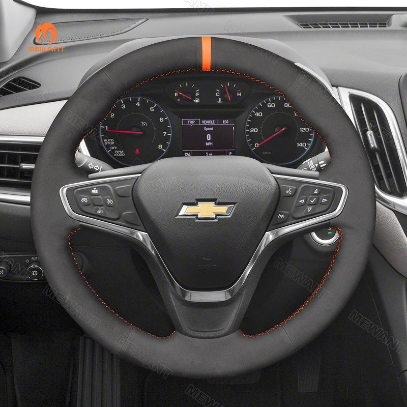 Mewant® Alcantara Car Steering Wheel Cover for Chevrolet (Chevy) Bolt EV Equinox Malibu Volt