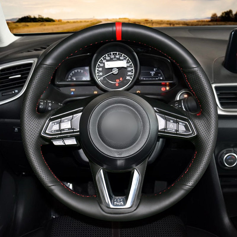 Mewant® Alcantara Car Steering Wheel Cover for Mazda 3 Axela Mazda 6 Atenza CX-5 CX5 CX-9