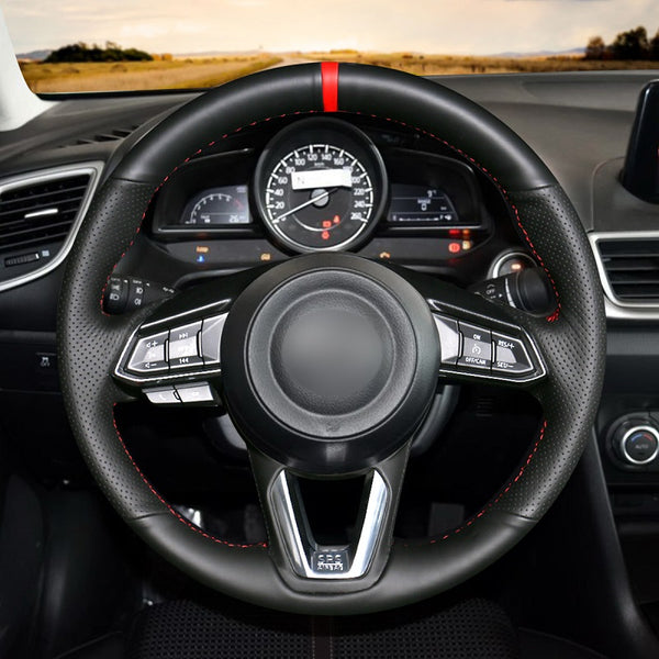 Mewant® Alcantara Car Steering Wheel Cover for Mazda 3 Axela Mazda 6 Atenza CX-5 CX5 CX-9