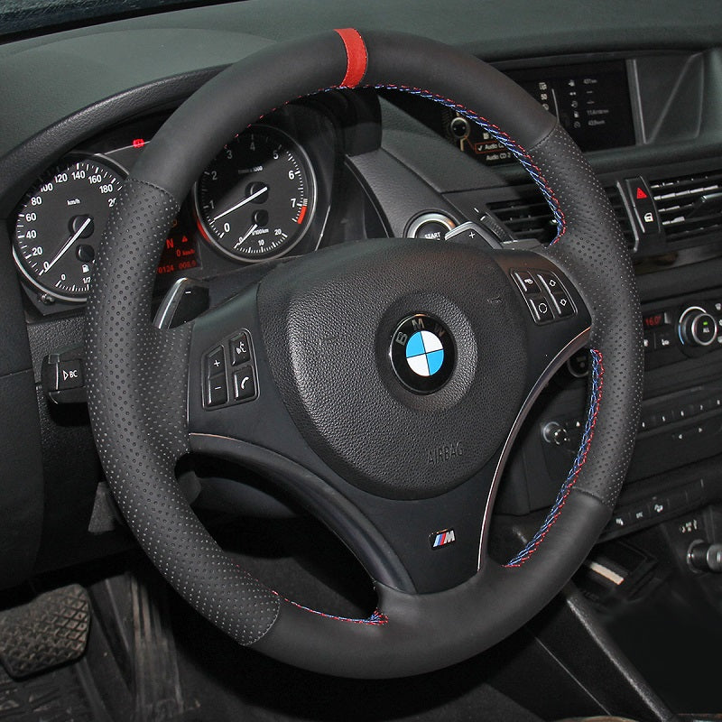 Mewant® Alcantara Car Steering Wheel Cover for BMW 1 Series E87 E81 E82 E88 3 Series E90 E91 E92 E93 X1 E84