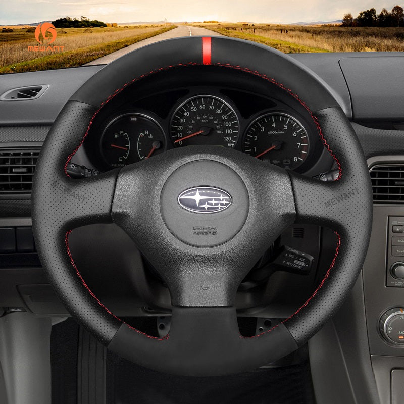 Mewant® Alcantara Car Steering Wheel Cover for Subaru Forester Impreza WRX (WRX STI) Legacy Outback