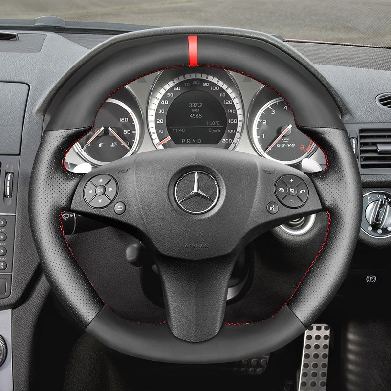 Mewant® Alcantara Car Steering Wheel Cover for AMG C63 W204 CLS-Class C219 CLS 63 AMG C219 E 63 AMG W212 AMG SL 63 R230 SLS AMG C197 R197