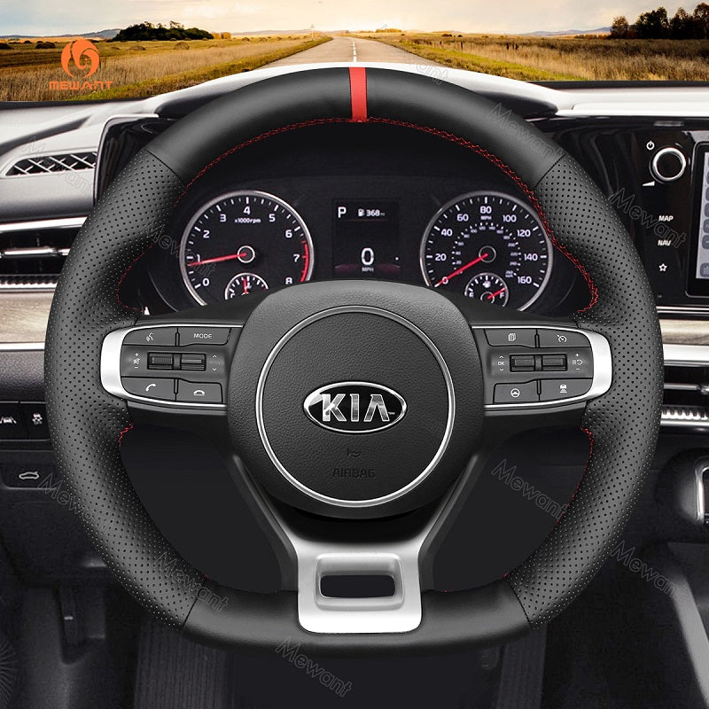 Mewant® Alcantara Car Steering Wheel Cover for Kia Sportage 2022-2023 / K5 (GT/GT-Line) 2021-2022