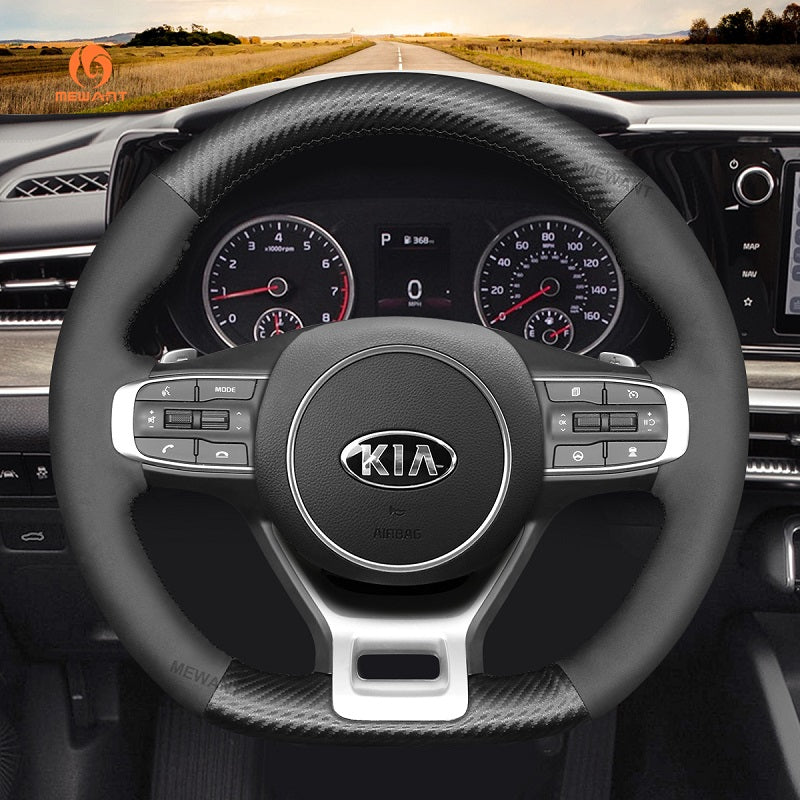 Mewant® Alcantara Car Steering Wheel Cover for Kia Sportage 2022-2023 / K5 (GT/GT-Line) 2021-2022