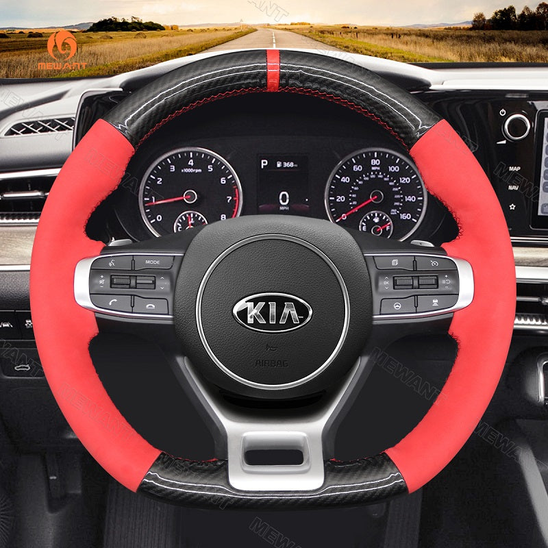Mewant® Alcantara Car Steering Wheel Cover for Kia Sportage 2022-2023 / K5 (GT/GT-Line) 2021-2022