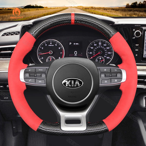 Mewant® Alcantara Car Steering Wheel Cover for Kia Sportage 2022-2023 / K5 (GT/GT-Line) 2021-2022
