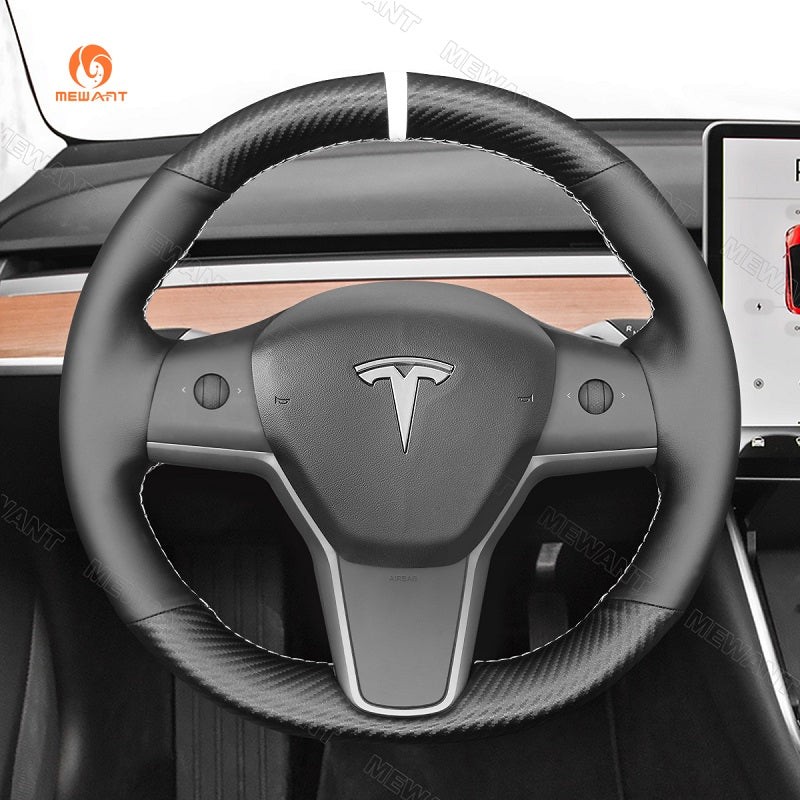 Mewant® Alcantara-Lenkradbezug für Tesla Model 3 2017-2023 / Model Y 2020-2023