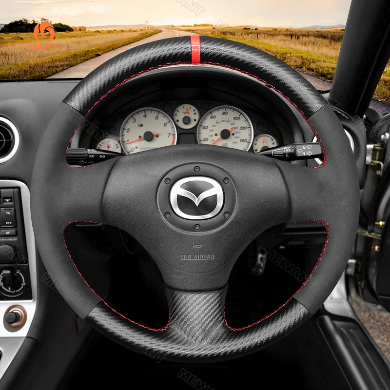 Mewant® Alcantara Car Steering Wheel Cover for Mazda MX-5 MX5 Miata NB Protege5