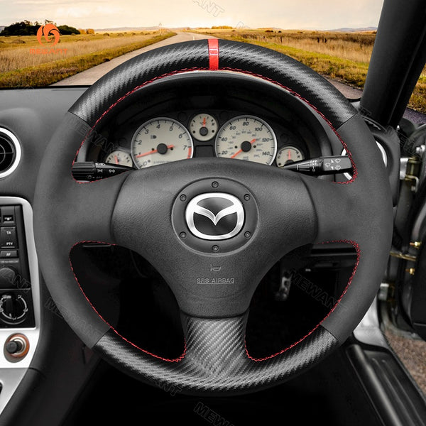 Mewant® Alcantara Car Steering Wheel Cover for Mazda MX-5 MX5 Miata NB Protege5