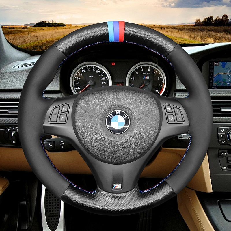 Mewant® Alcantara Car Steering Wheel Cover for BMW 1Series E87(5doorHatchback) E81 (3 door Hatchback) E82 (Coupe) E88 (Convertible) M E82;3 Series E90 (Sedan) E91 (Touring) E92 (Coupe) E93 (Convertible) X1 E84 M3 E90 M3 E92 M3 E93