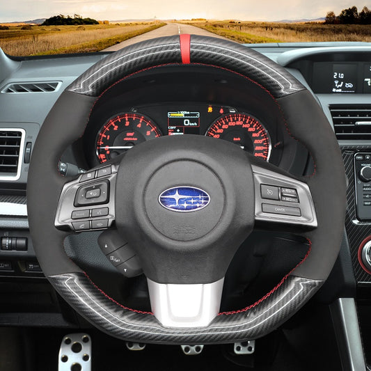 Mewant® Alcantara Car Steering Wheel Cover for Subaru WRX WRX STI 2015-2021 Levorg STI 2014-2021