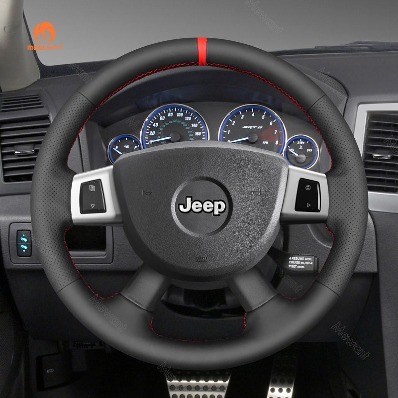 Mewant® Alcantara Car Steering Wheel Cover for Jeep Commander (XK) Grand Cherokee III(WK)