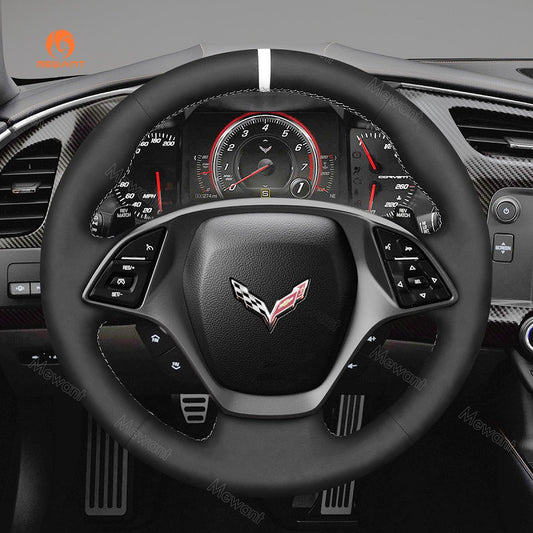 Mewant Car Steering Wheel Cover for Chevrolet (Chevy) Corvette C7 2014-2015 Steering Cover