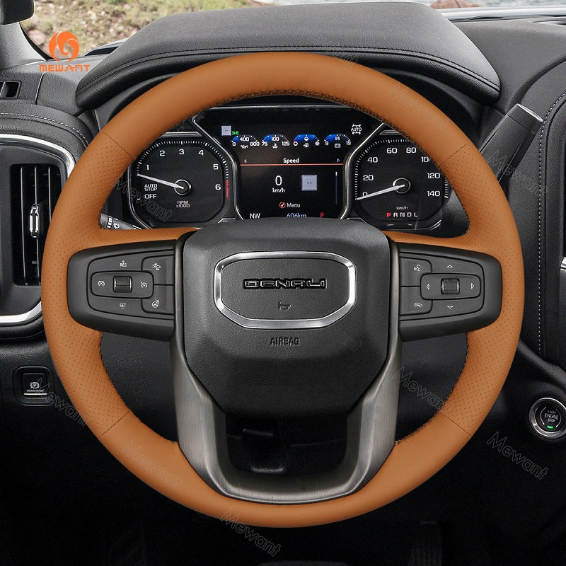 Mewant® Alcantara Car Steering Wheel Cover for GMC Sierra 1500 Sierra 1500 Limited Sierra 2500 Sierra 3500 Yukon (XL)