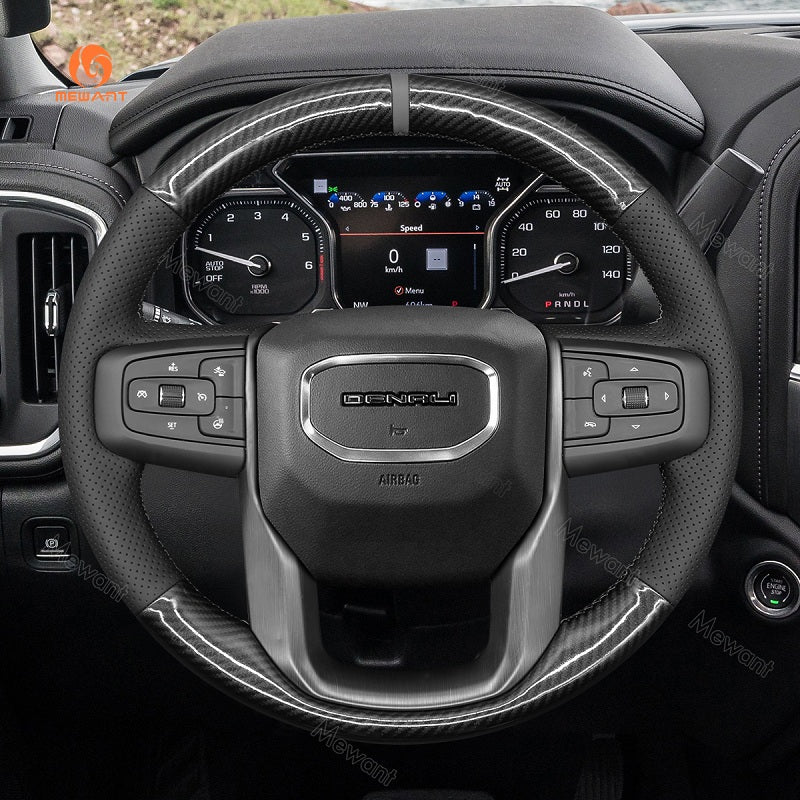 Mewant® Alcantara Car Steering Wheel Cover for GMC Sierra 1500 Sierra 1500 Limited Sierra 2500 Sierra 3500 Yukon (XL)