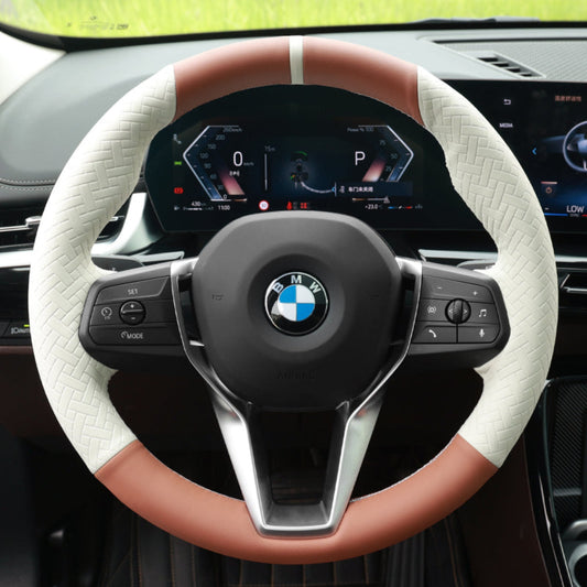Mewant Car Steering Wheel Cover for 2 Series U06 (Active Tourer) 1 Series Hatchback X1 U11 iX1 X2 iX2 Steering Cover