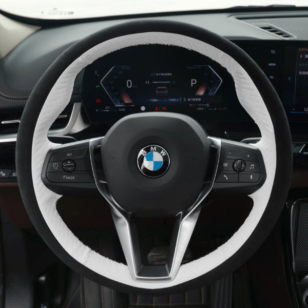 Mewant Car Steering Wheel Cover for 2 Series U06 (Active Tourer) 1 Series Hatchback X1 U11 iX1 X2 iX2 Steering Cover