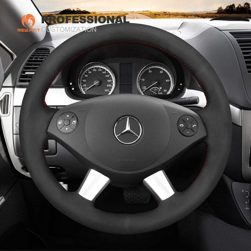 Hand Stitch Car Steering Wheel Cover for Mercedes Benz W639 Viano Vito Valente from Mewant