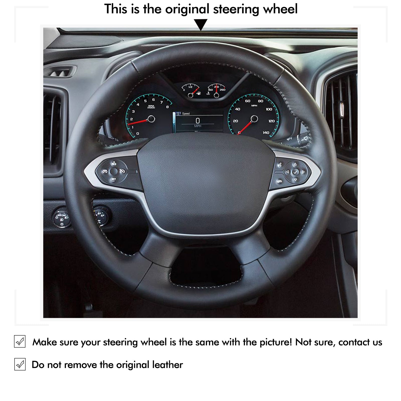 Mewant Car Steering Wheel Cover for Chevrolet (Chevy) Colorado Traverse Steering Cover