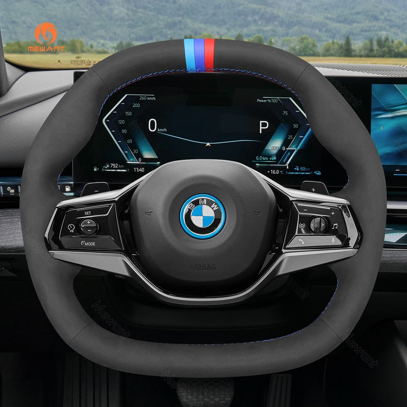 Mewant Car Steering Wheel Cover for BMW 5 Series G60 (Sedan) G61 (Touring) 2023-2024  i5 G60 (Sedan) 2023-2024 / G61 (Touring) 2023-2024