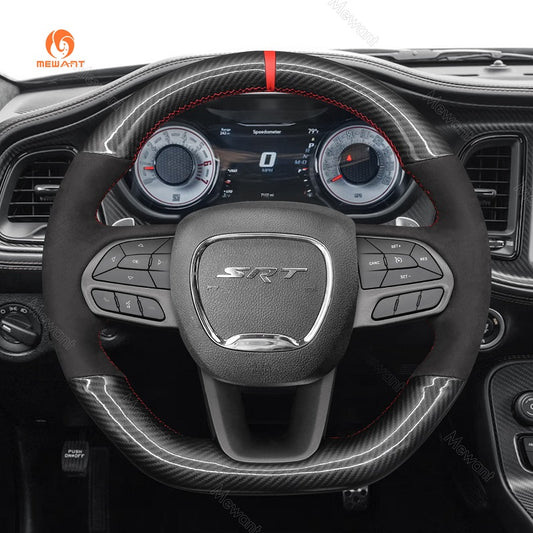 Mewant Car Steering Wheel Cover Dodge Durango R/T Challenger Scat R/T Steering Cover