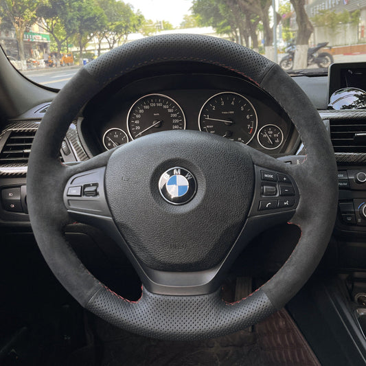 Mewant® Alcantara Car Steering Wheel Cover for BMW 3 Series F30 (Sedan) F34 (Gran Turismo)  1 Series F20 2 Series F22