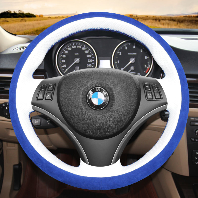 Mewant® Alcantara Car Steering Wheel Cover for BMW E87 E81 E82 E88 E82 E90 E91 E92E93 E84 E90 E92 E93 2007-2013