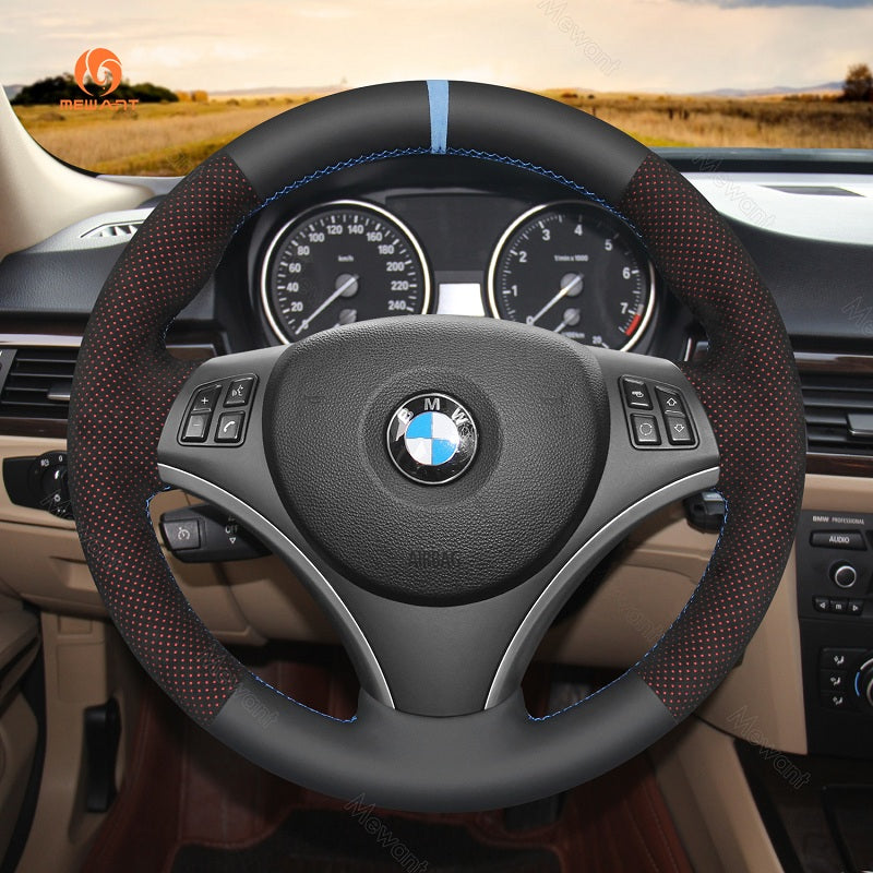Mewant® Alcantara Car Steering Wheel Cover for BMW E87 E81 E82 E88 E82 E90 E91 E92E93 E84 E90 E92 E93 2007-2013