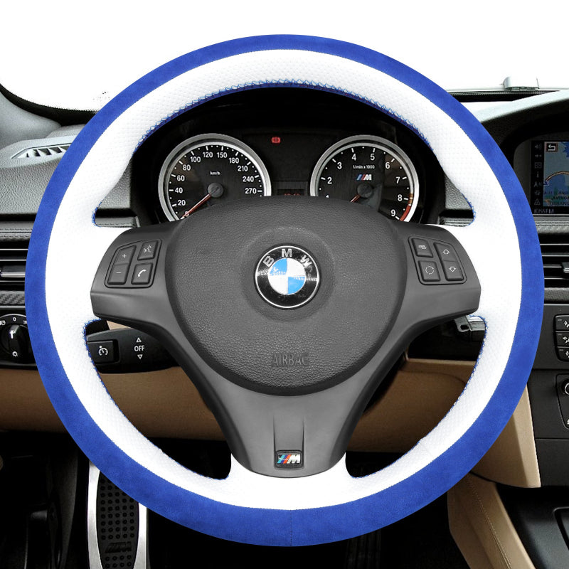 Mewant® Alcantara-Lenkradbezug für BMW 1er E87 (5-türige Schräghecklimousine) E81 (3-türige Schräghecklimousine) E82 (Coupé) E88 (Cabrio) M E82;3er E90 (Limousine) E91 (Touring) E92 (Coupe) E93 (Cabrio) X1 E84 M3 E90 M3 E92 M3 E93