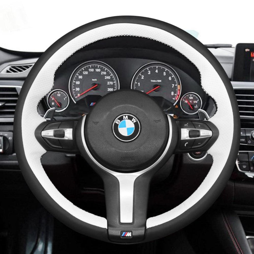 Funda de volante Mewant® Alcantara para BMW (M Sport) Serie 2 F22 F23/Serie 3 F30 F34/Serie 4 F32 F33 F36/Serie 5 F10 F07/Serie 6 F12 F13 F06/X2 F39/X3 F25/X4 F26/X5 F15/X6 F16