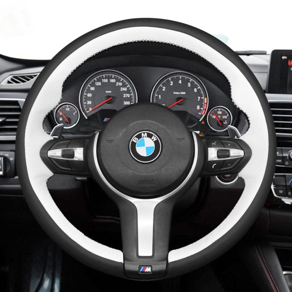Funda de volante Mewant® Alcantara para BMW (M Sport) Serie 2 F22 F23/Serie 3 F30 F34/Serie 4 F32 F33 F36/Serie 5 F10 F07/Serie 6 F12 F13 F06/X2 F39/X3 F25/X4 F26/X5 F15/X6 F16