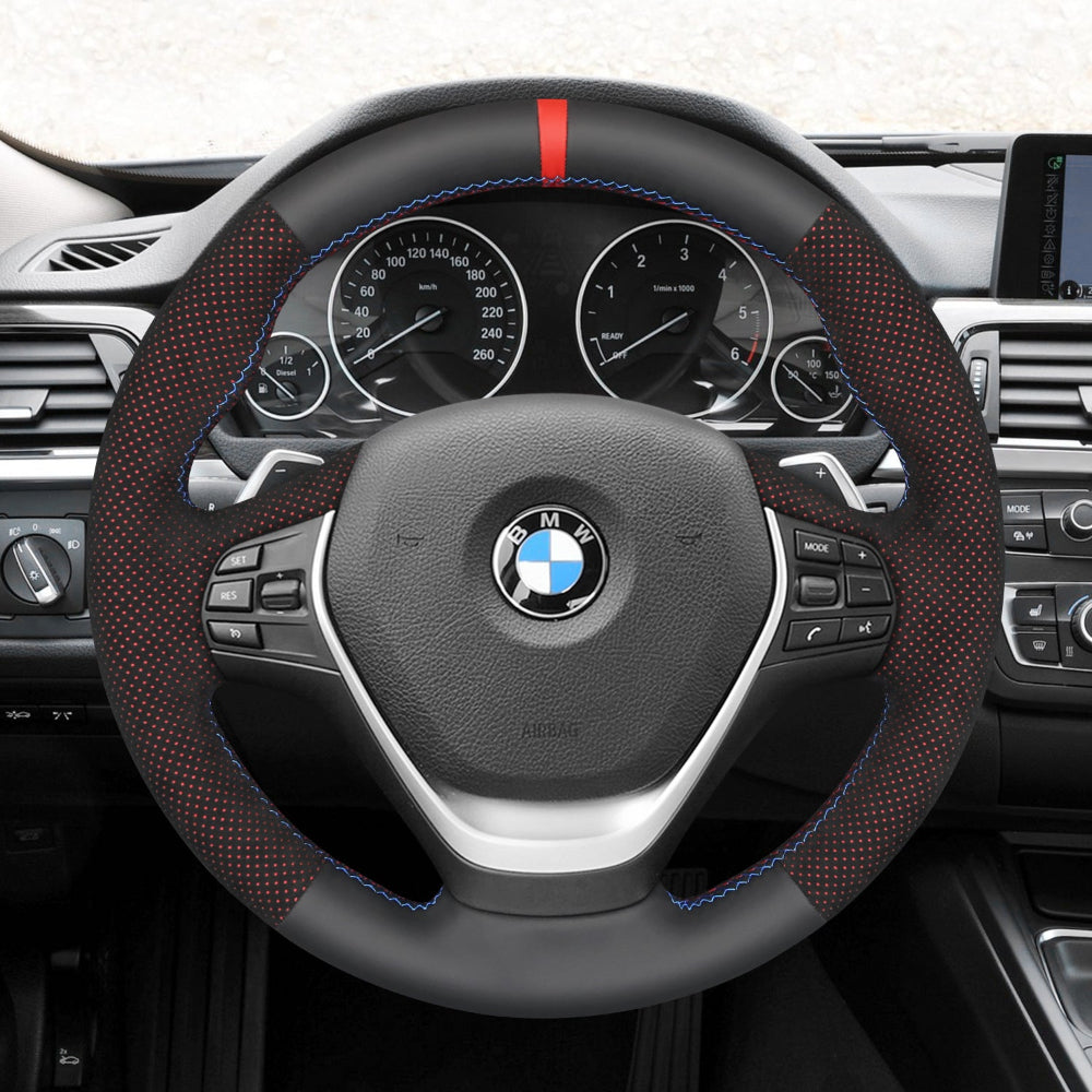 Mewant® Alcantara Car Steering Wheel Cover for BMW(M Sport)2 Series 3 Series4 Series 5 Series 6 Series  X2 X3 X4 X5 X6