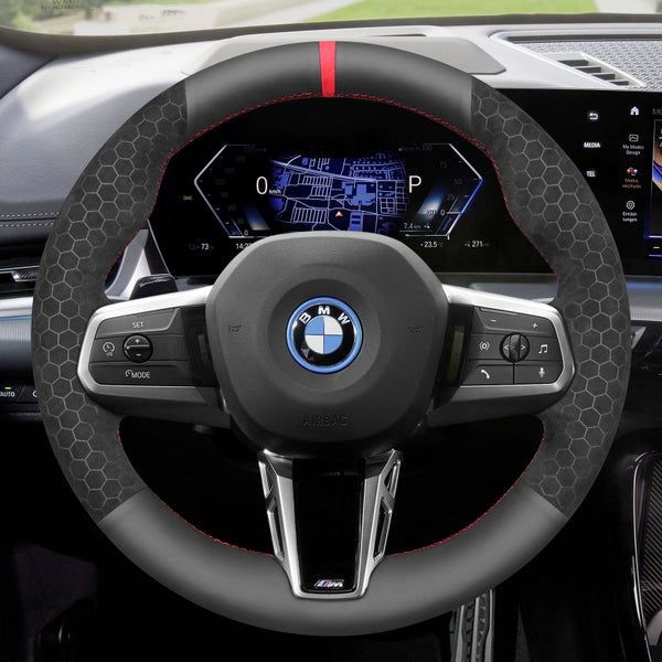 Mewant Alcantara Car Steering Wheel Cover for BMW X1 U11 2023-2024 X2 U10 2024 2 Series U06 X1 U11 iX1 U11 X2 U10 iX2 U10 2022-2024