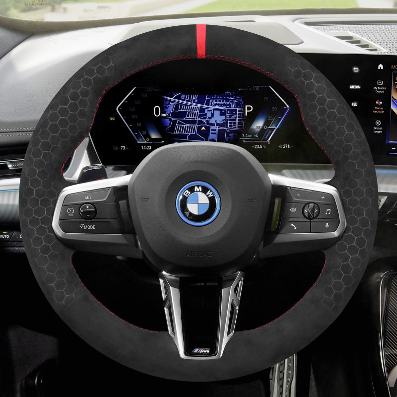 Mewant Alcantara Car Steering Wheel Cover for BMW X1 U11 2023-2024 X2 U10 2024 2 Series U06 X1 U11 iX1 U11 X2 U10 iX2 U10 2022-2024