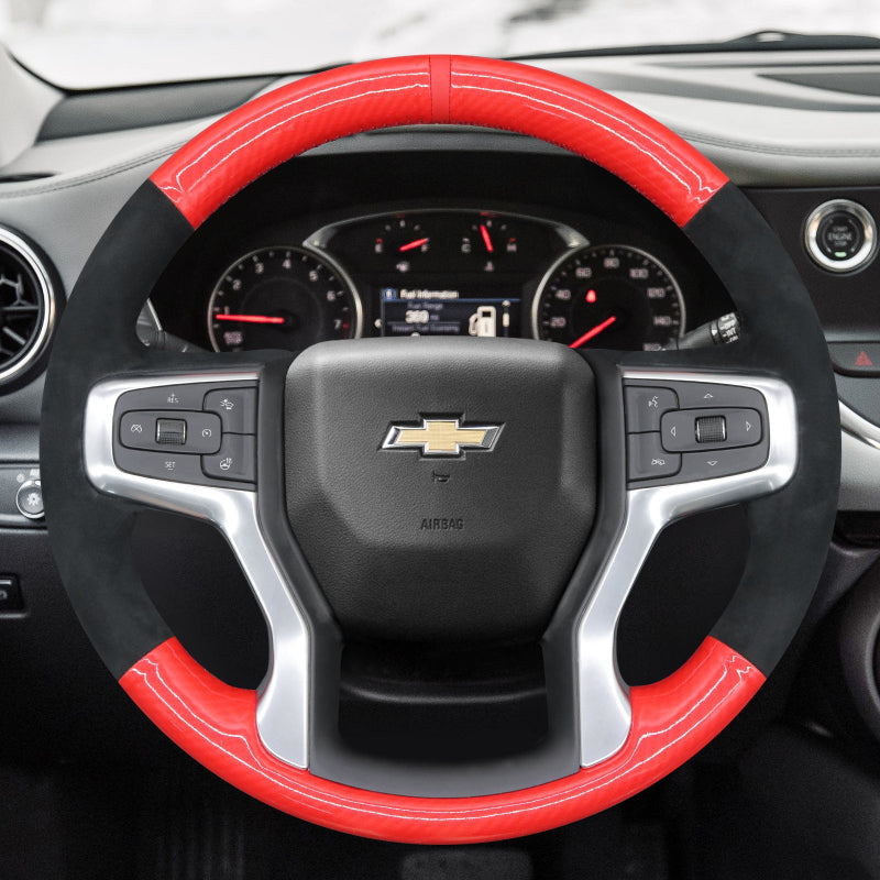 Mewant Alcantara Car Steering Wheel Cover for Chevrolet (Chevy) Silverado Blazer Suburban Tahoe