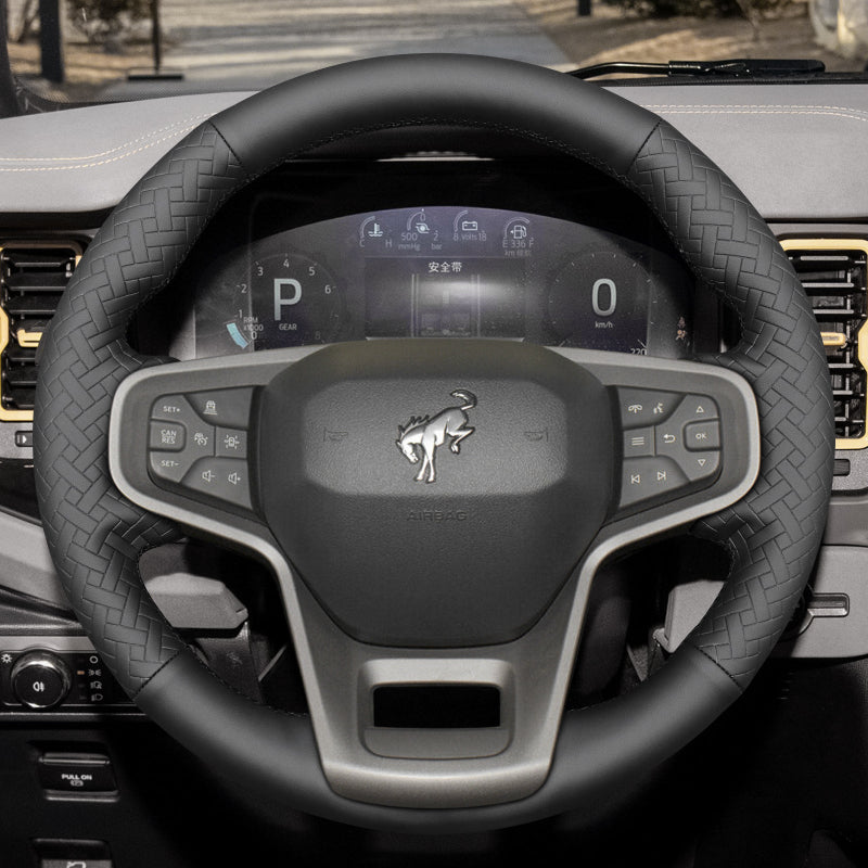 Mewant® Alcantara Car Steering Wheel Cover for Ford Bronco 2021-2024