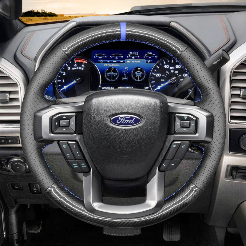Mewant® Alcantara Auto-Lenkradbezug für Ford F-150 F150 F-250 F250 F-350 F350 F450 F450 Expedition