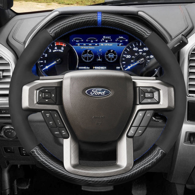 Mewant® Alcantara Auto-Lenkradbezug für Ford F-150 F150 F-250 F250 F-350 F350 F450 F450 Expedition