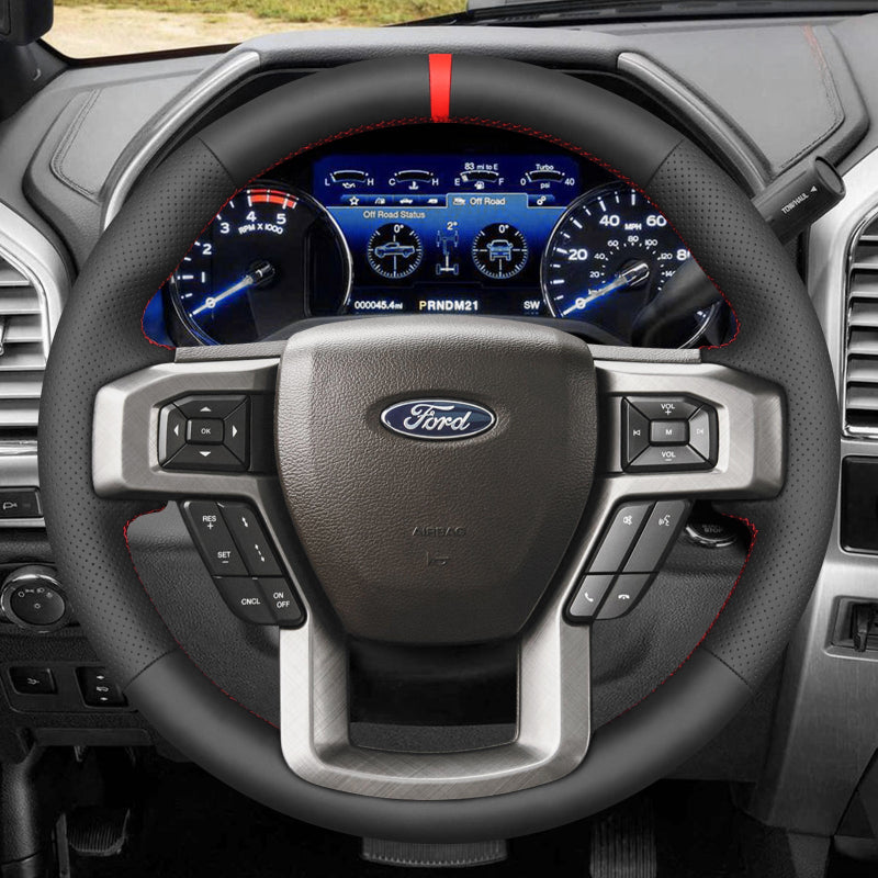 Mewant® Alcantara Auto-Lenkradbezug für Ford F-150 F150 F-250 F250 F-350 F350 F450 F450 Expedition