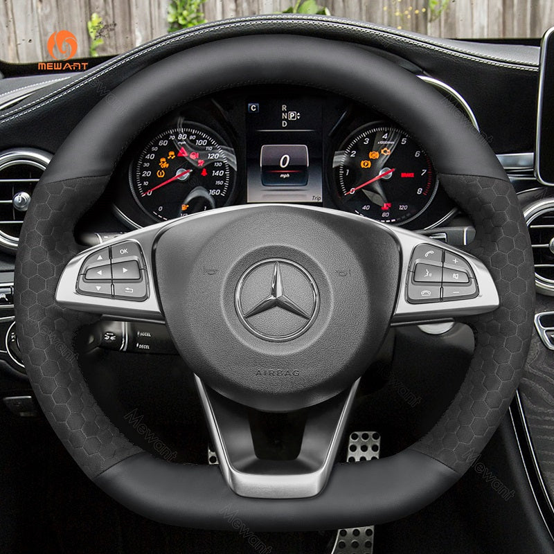 Mewant Alcantara Car Steering Wheel Cover for Mercedes Benz W205 AMG C43 C117 GLA45 X156 C218 W213 X253 C253 W166