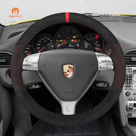 Mewant® Alcantara Car Steering Wheel Cover for Porsche 911 (997)  / Boxster (987) / Cayman (987)